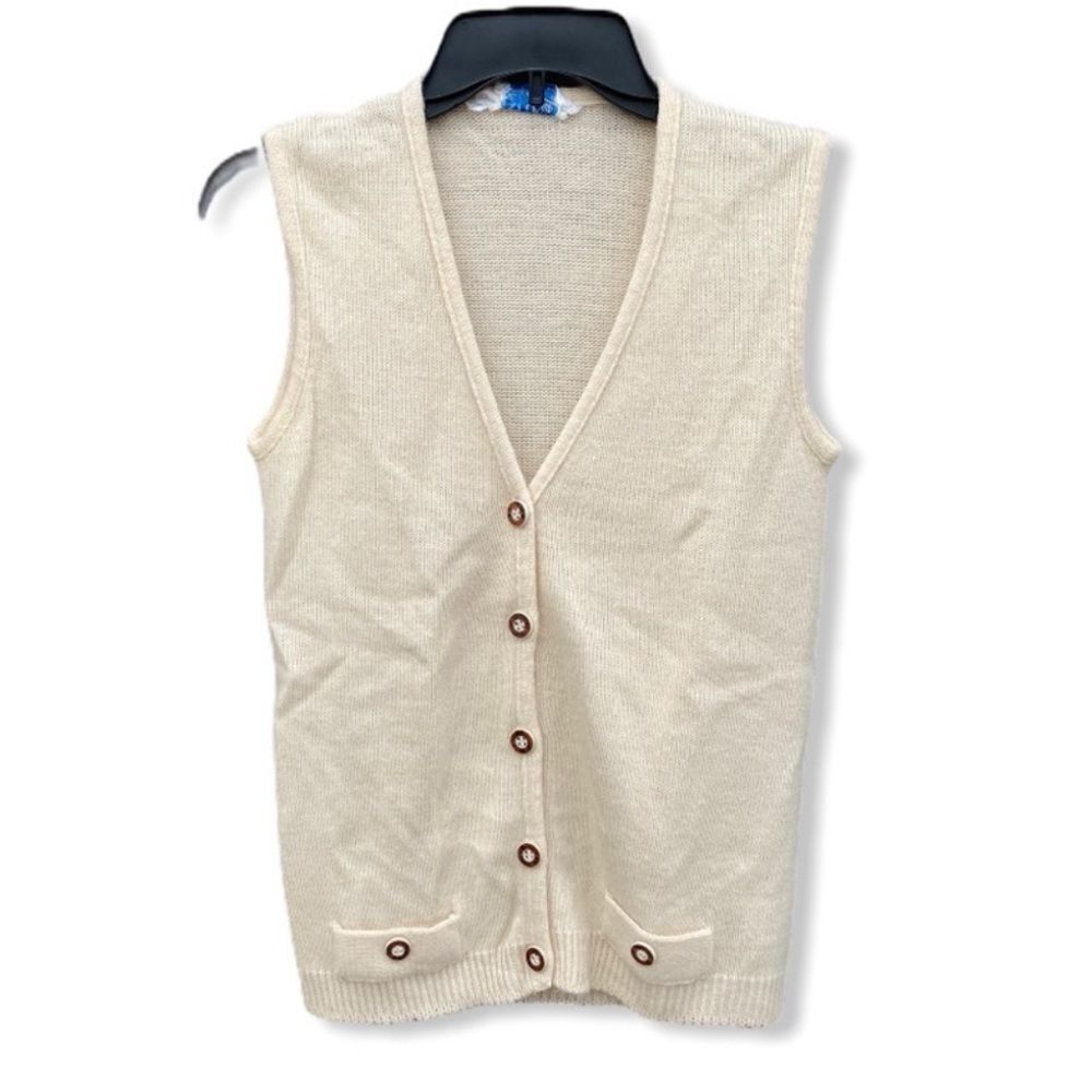 Vintage Little‎ Lisa Acrylic Cardigan Sweater Vest